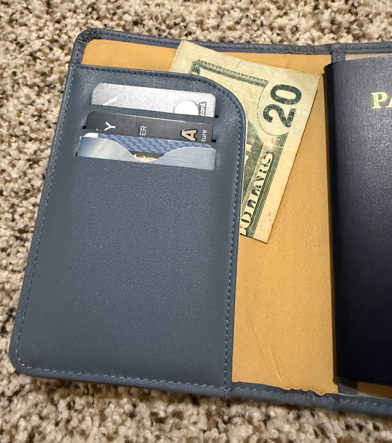 Passport holder with credit card slots