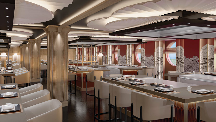 Rendering of Hasuki teppanyaki tables