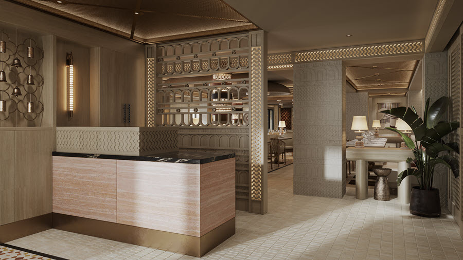 Rendering of Tamara restaurant entrance