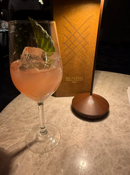 Norwegian Prima Belvedere Bar Menu and Drink