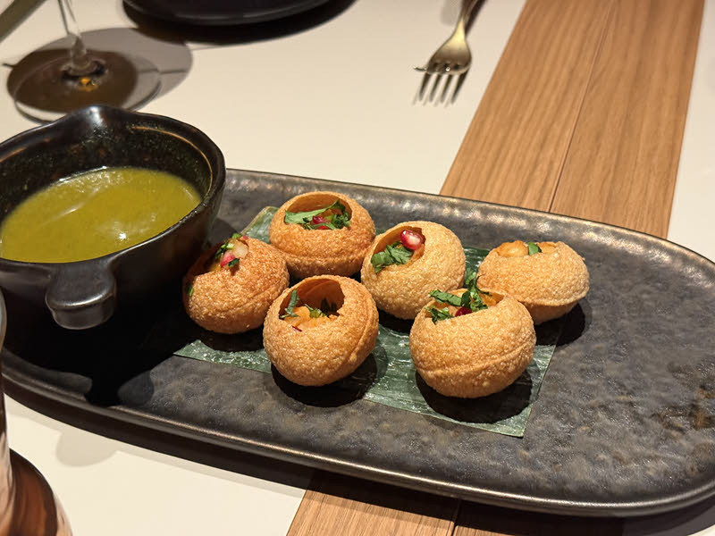 Gol Guppa Shot - crisp pani puri, chilled spiced herb water