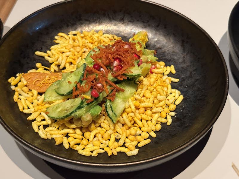 Puffed Rice Avocado Chaat - crunchy bhel, mango, avocado, tamarind-lime